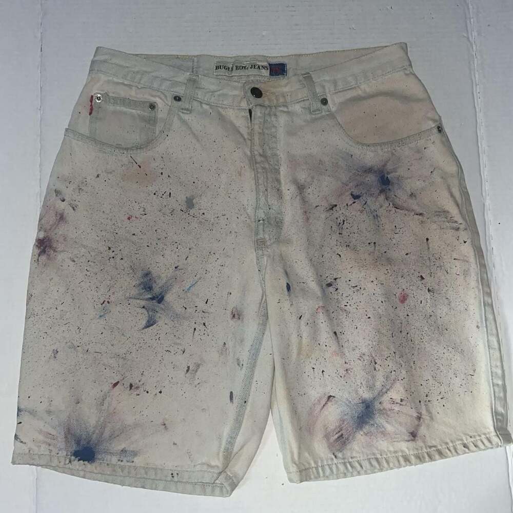 Bugle Boy Jeans Custom Paint Splatter Denim Jorts